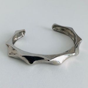 Silver dimensional cuff bracelet
